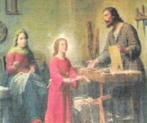 yapboz Genç bir İsa nın babası Joseph bir marangoz olarak çalışıyor